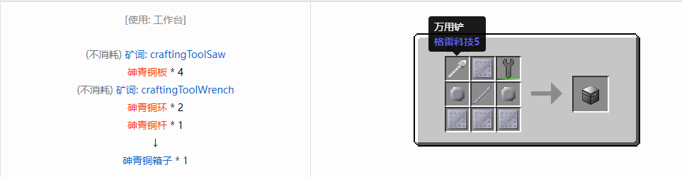 我的世界格雷科技6物品容器合成表大全