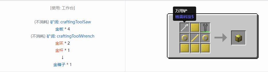 我的世界格雷科技6物品容器合成表大全