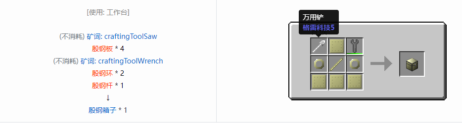 我的世界格雷科技6物品容器合成表大全