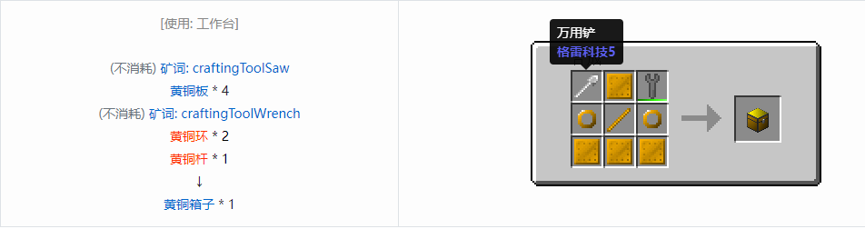 我的世界格雷科技6物品容器合成表大全