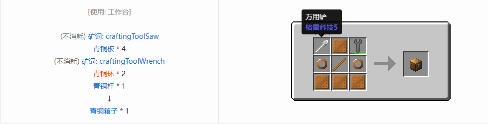我的世界格雷科技6物品容器合成表大全