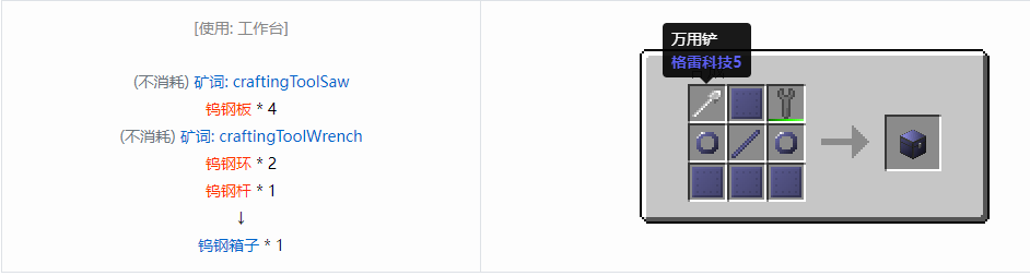 我的世界格雷科技6物品容器合成表大全