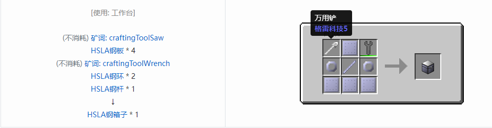 我的世界格雷科技6物品容器合成表大全