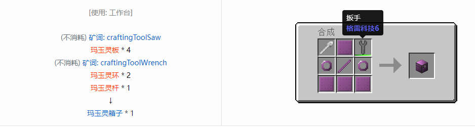 我的世界格雷科技6物品容器合成表大全