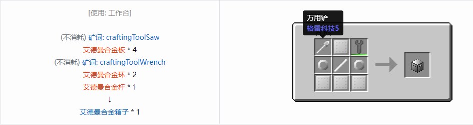 我的世界格雷科技6物品容器合成表大全