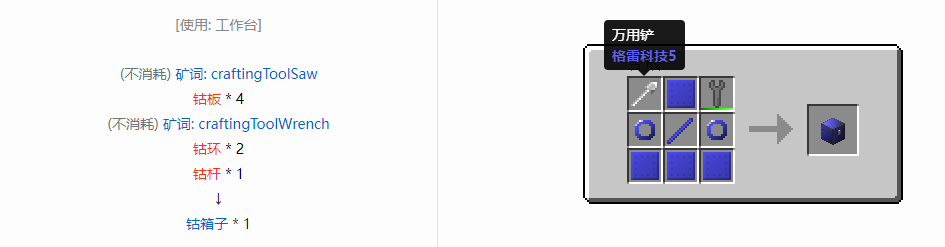 我的世界格雷科技6物品容器合成表大全