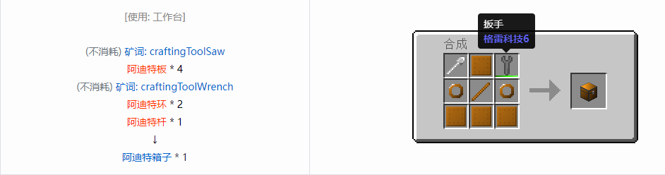 我的世界格雷科技6物品容器合成表大全