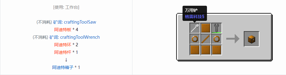 我的世界格雷科技6物品容器合成表大全
