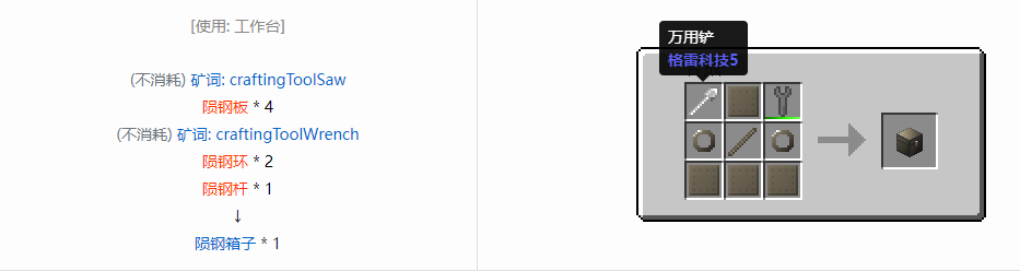 我的世界格雷科技6物品容器合成表大全