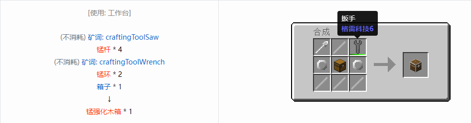 我的世界格雷科技6物品容器合成表大全
