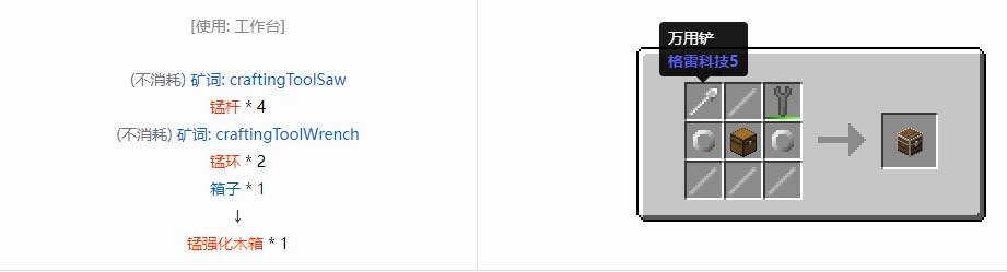 我的世界格雷科技6物品容器合成表大全
