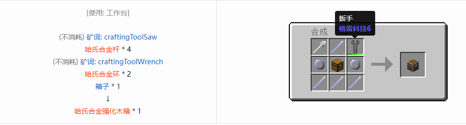 我的世界格雷科技6物品容器合成表大全