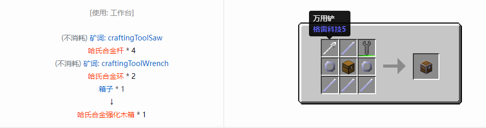 我的世界格雷科技6物品容器合成表大全