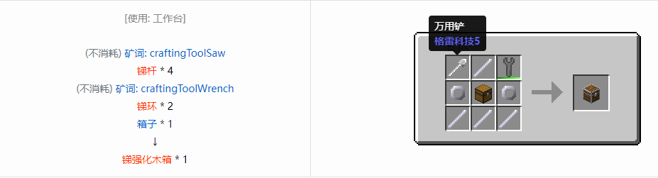 我的世界格雷科技6物品容器合成表大全