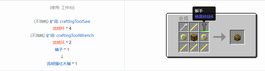 我的世界格雷科技6物品容器合成表大全