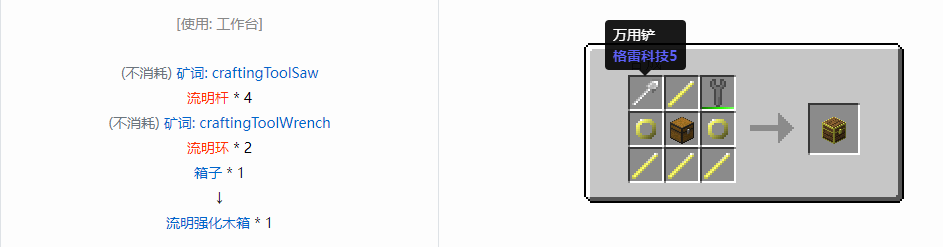 我的世界格雷科技6物品容器合成表大全