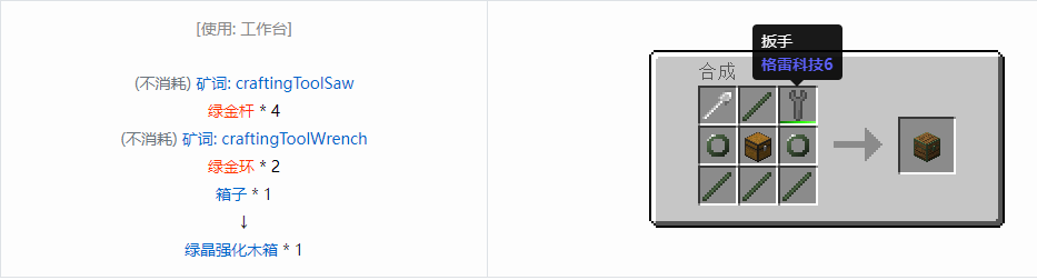 我的世界格雷科技6物品容器合成表大全