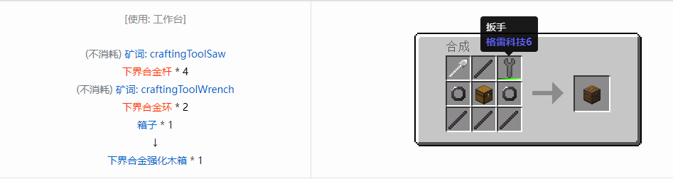 我的世界格雷科技6物品容器合成表大全
