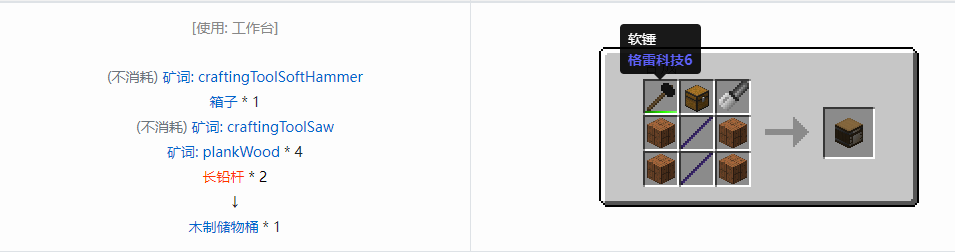 我的世界格雷科技6物品容器合成表大全