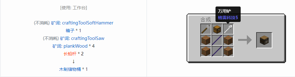 我的世界格雷科技6物品容器合成表大全