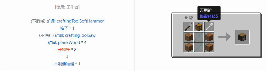 我的世界格雷科技6物品容器合成表大全