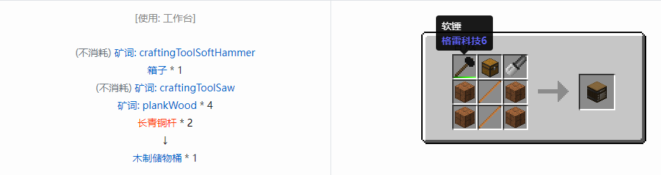 我的世界格雷科技6物品容器合成表大全