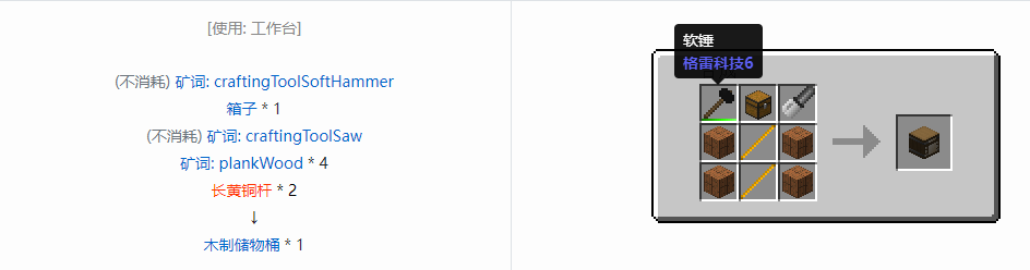 我的世界格雷科技6物品容器合成表大全