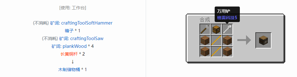 我的世界格雷科技6物品容器合成表大全