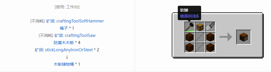 我的世界格雷科技6物品容器合成表大全