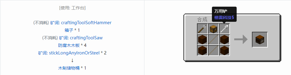 我的世界格雷科技6物品容器合成表大全