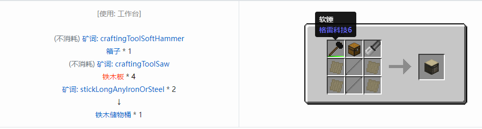 我的世界格雷科技6物品容器合成表大全