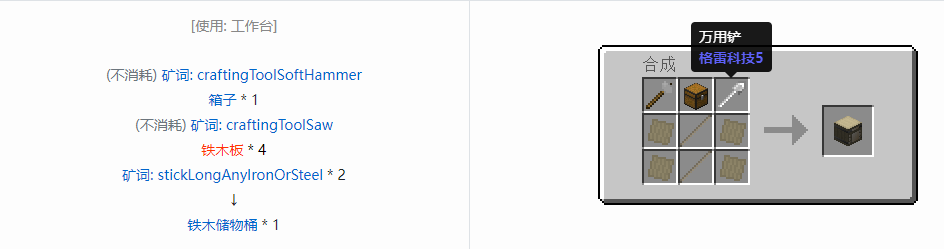 我的世界格雷科技6物品容器合成表大全