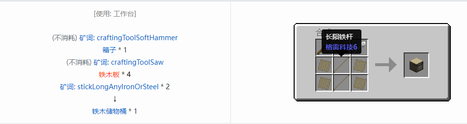 我的世界格雷科技6物品容器合成表大全