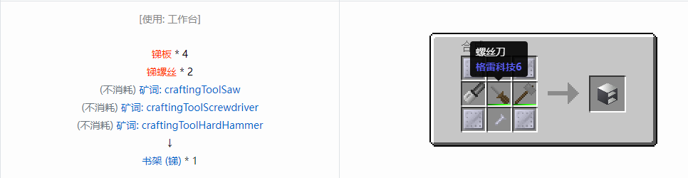 我的世界格雷科技6物品容器合成表大全