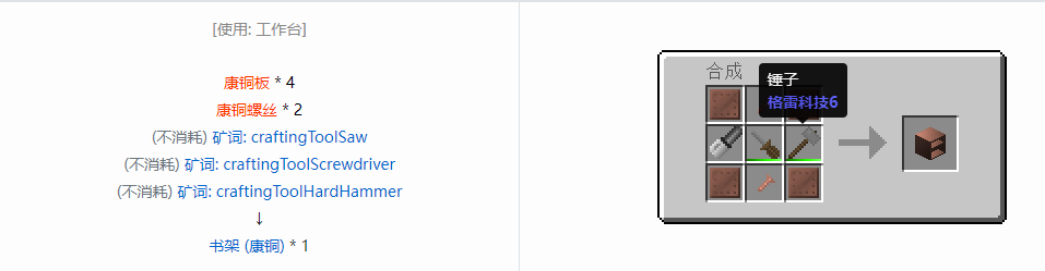 我的世界格雷科技6物品容器合成表大全