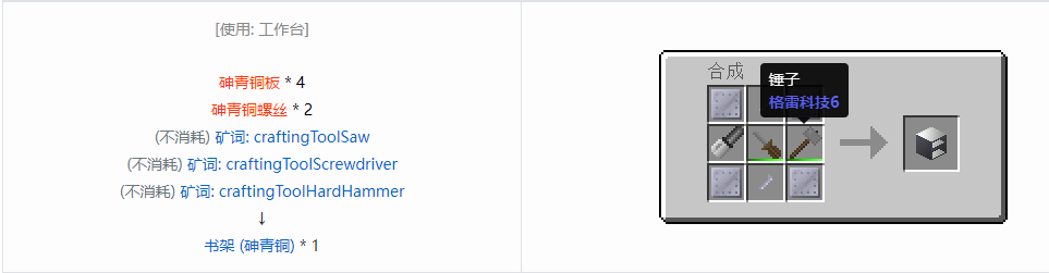 我的世界格雷科技6物品容器合成表大全