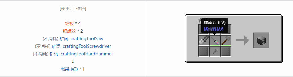 我的世界格雷科技6物品容器合成表大全