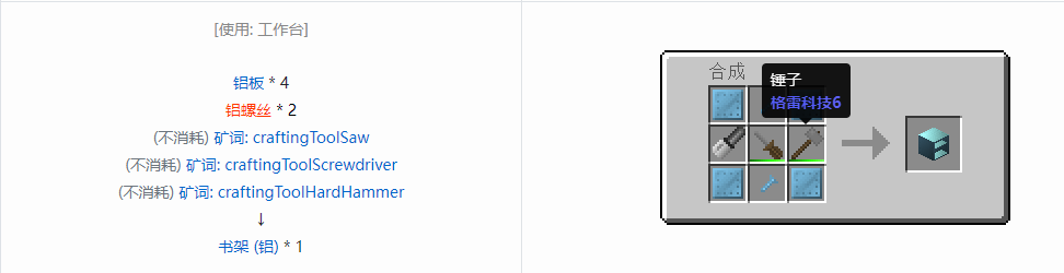 我的世界格雷科技6物品容器合成表大全
