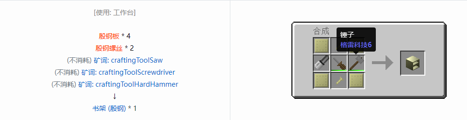 我的世界格雷科技6物品容器合成表大全