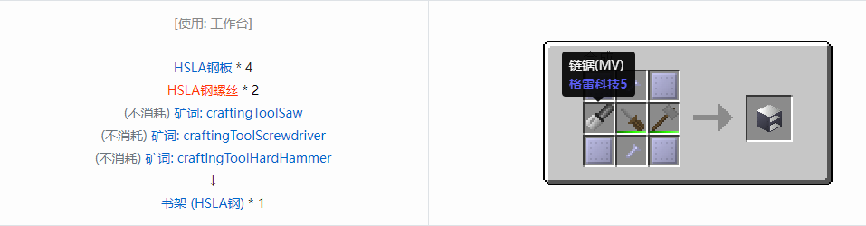 我的世界格雷科技6物品容器合成表大全