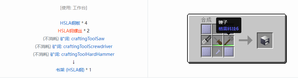 我的世界格雷科技6物品容器合成表大全