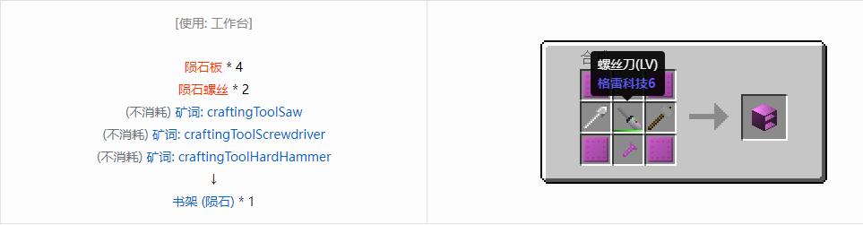 我的世界格雷科技6物品容器合成表大全