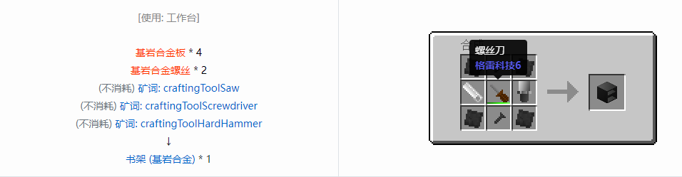 我的世界格雷科技6物品容器合成表大全