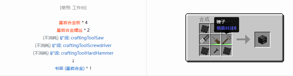 我的世界格雷科技6物品容器合成表大全