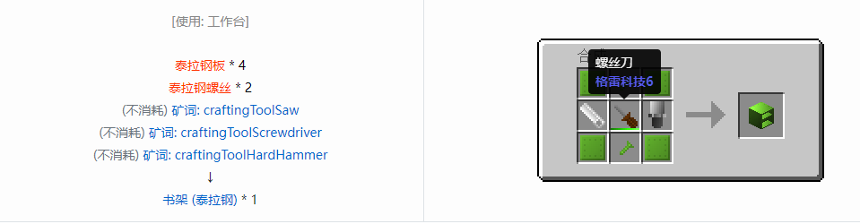 我的世界格雷科技6物品容器合成表大全