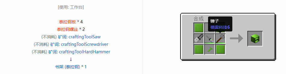 我的世界格雷科技6物品容器合成表大全
