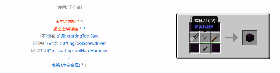 我的世界格雷科技6物品容器合成表大全
