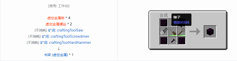 我的世界格雷科技6物品容器合成表大全