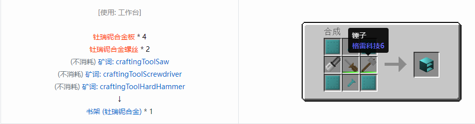 我的世界格雷科技6物品容器合成表大全