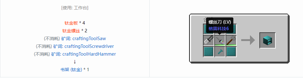 我的世界格雷科技6物品容器合成表大全